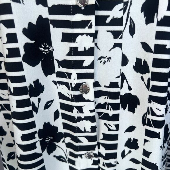 Dana Buchman Bold Geometirc Print Button Front Jersey Blouse Size XL - Picture 8 of 9